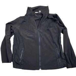 Zenergy by Chico's Women's Golf Jacket 3 Black Polyester Full-Zip Stand Collar